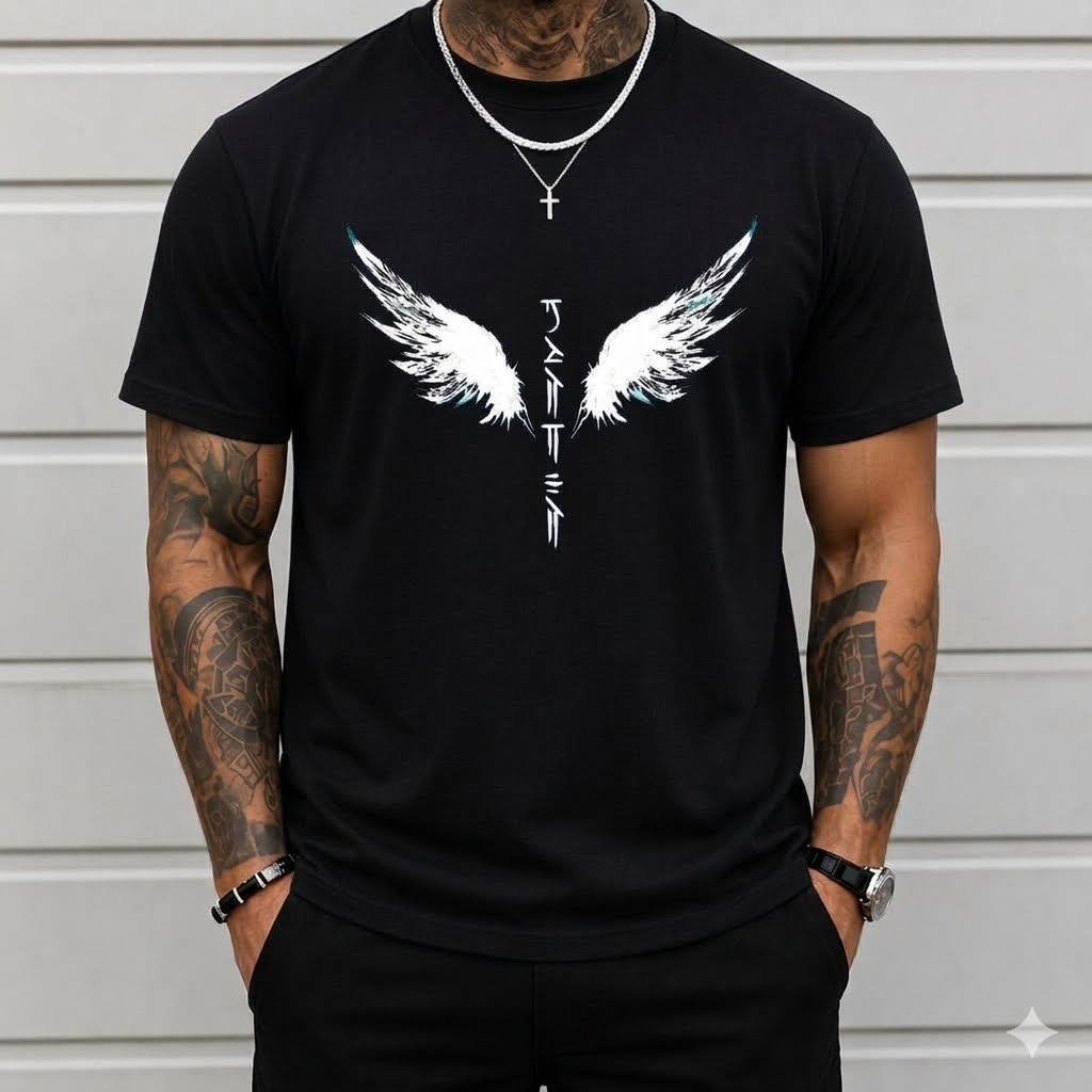 Camiseta Masculina ASAS Simples De Manga Curta Gola Redonda Estampada Lançamento