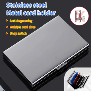 [Compacto e Durável] Porta-Cartões de Aço Inoxidável/Cartão de Crédito/RFID/Cartão de Visita