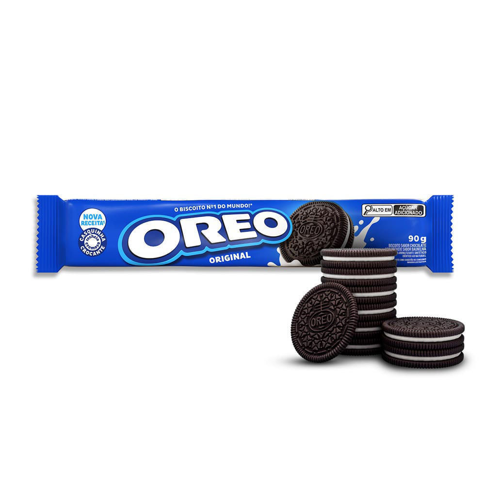 Kit 3 Biscoito Recheado Oreo Original Sabor Baunilha 90g