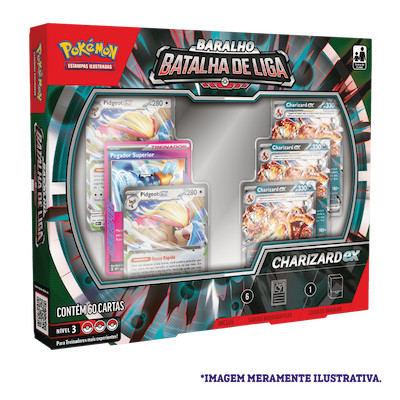 Deck de Batalha de Liga Pokémon Charizard ex - Baralho Estratégico Copag