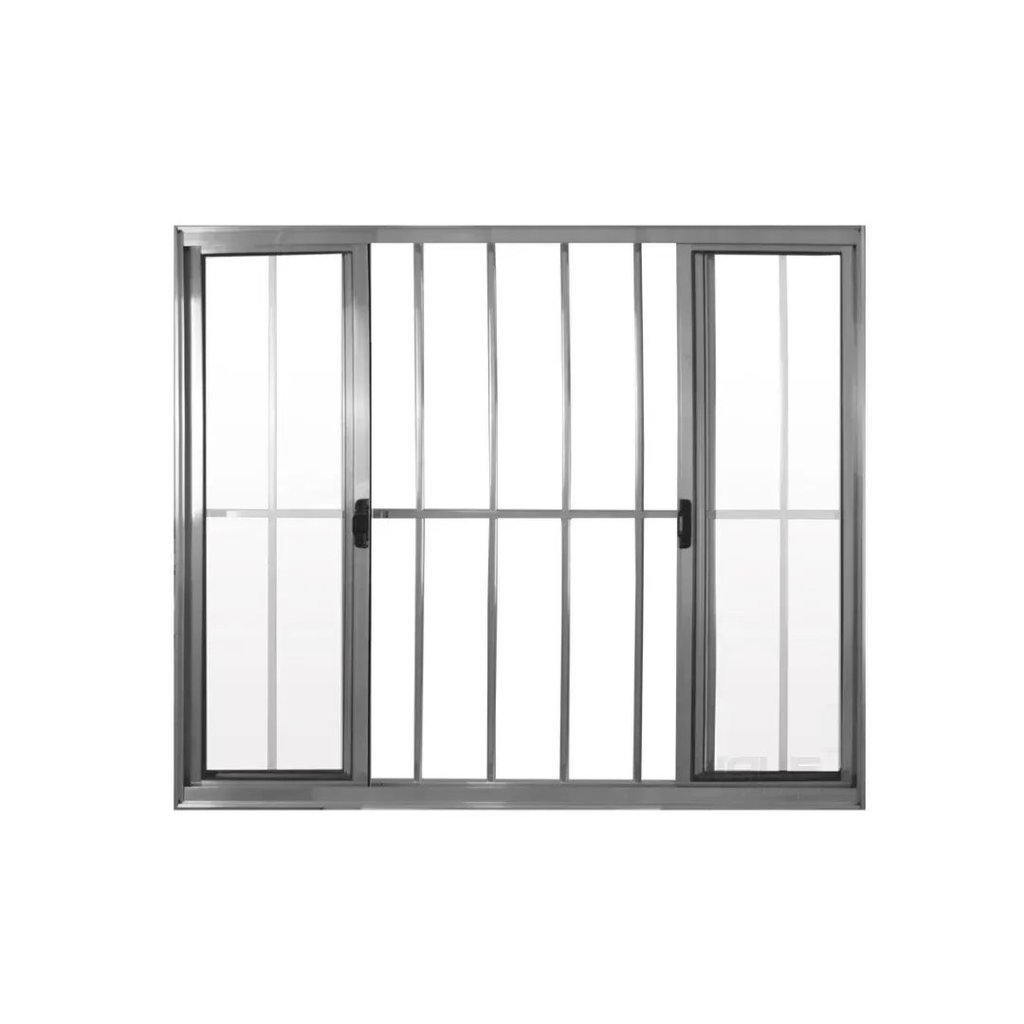 Janela de Alumínio de Correr 100x120cm 4 Folhas Grade Hale Esquadrias Brilhante