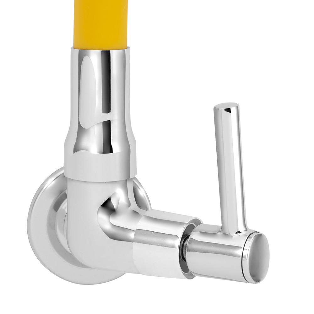 Torneira Cozinha De Parede Tubo Gourmet Flexível Amarelo Agua Quente Fria Movel — imagem 2 de 2