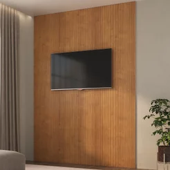 Painel Ripado em Placa 2,85x12,2 (0,34m²) Poliestireno Cumaru