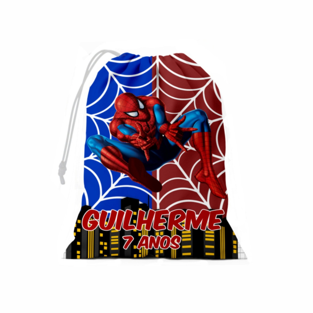 Sacolinha Surpresa Homem Aranha Lembrancinha 15x20 Aniversário Personalizado com Nome e Idade Festa Spider Man