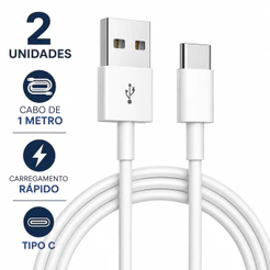 Cabo USB Tipo C Carregamento Rápido Turbo Cabo de Dados 1 Metro