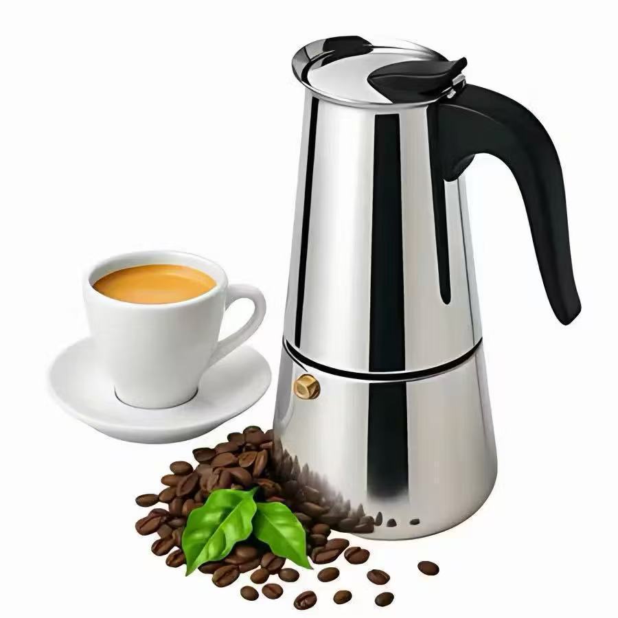 Imagem Cafeteiras Italiana Capacidade 100ml/200ml/300ml Xicaras Aço Inoxidável Inox Moka Café Expresso