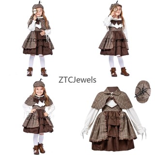 Sherlock Holmes Cosplay Traje Detetive Capa Terno Lolita Vestido Para Festa De Carnaval Desempenho De Palco De Halloween