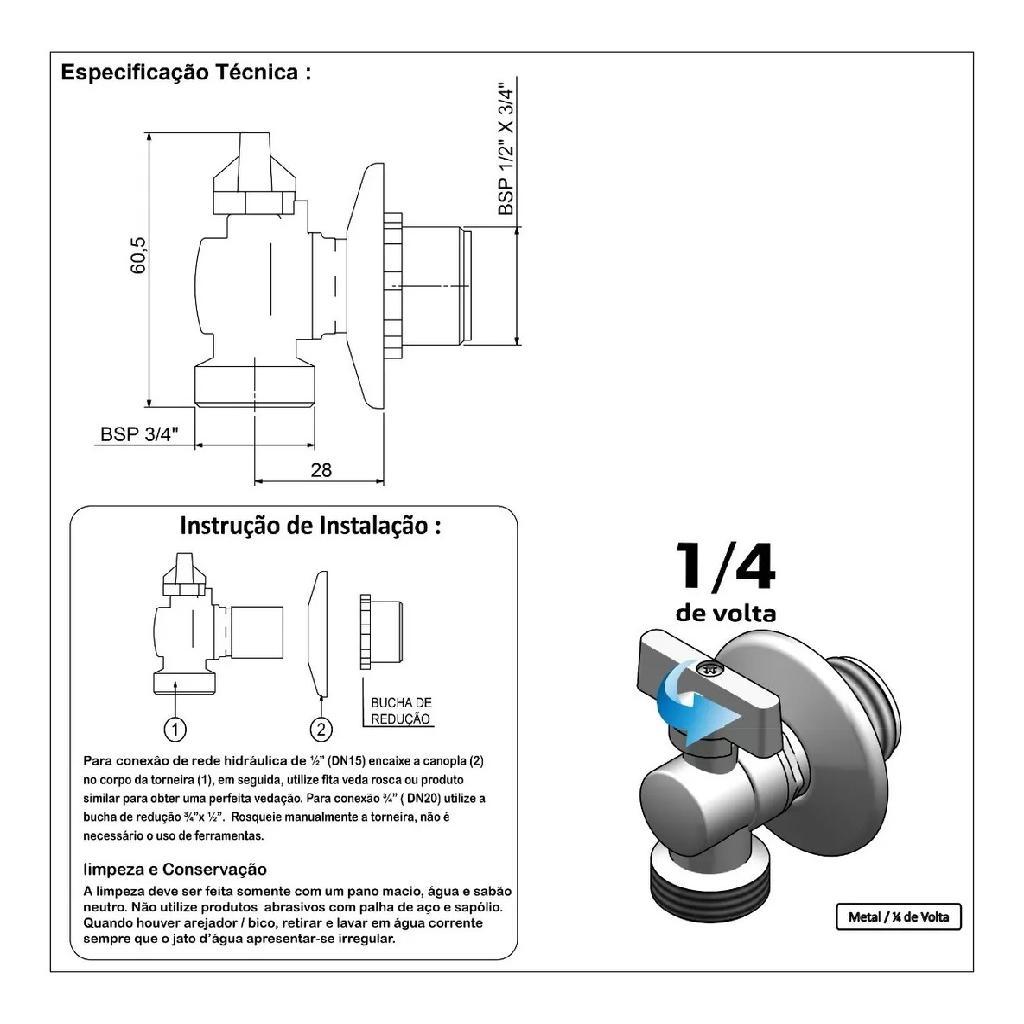 Kit 3 Torneira De Esfera P/Maquina D Lavar Roupa Preto/Black — imagem 2 de 2