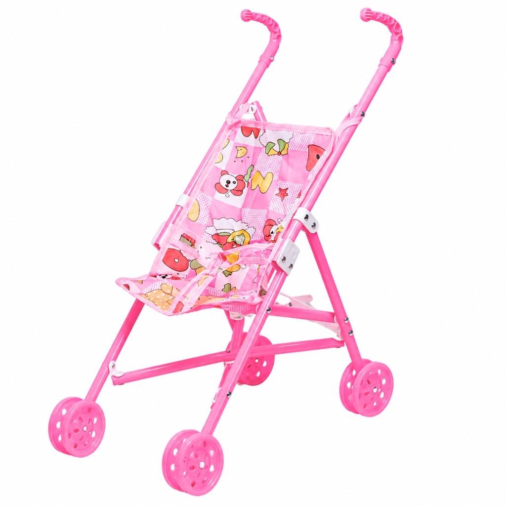 Carrinho de Boneca Rosa Standard Plástico - Castela