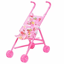 Carrinho de Boneca Rosa Standard Plástico - Castela