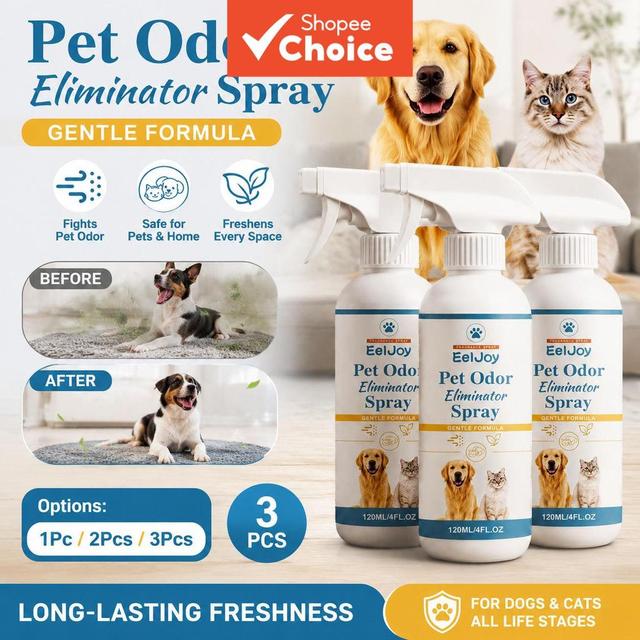 Spray Eliminador De Odores Para Animais De Estimação , Perfume Fresco Tapetes , Camas , Áreas De Areia , 120ml , 1 Peça