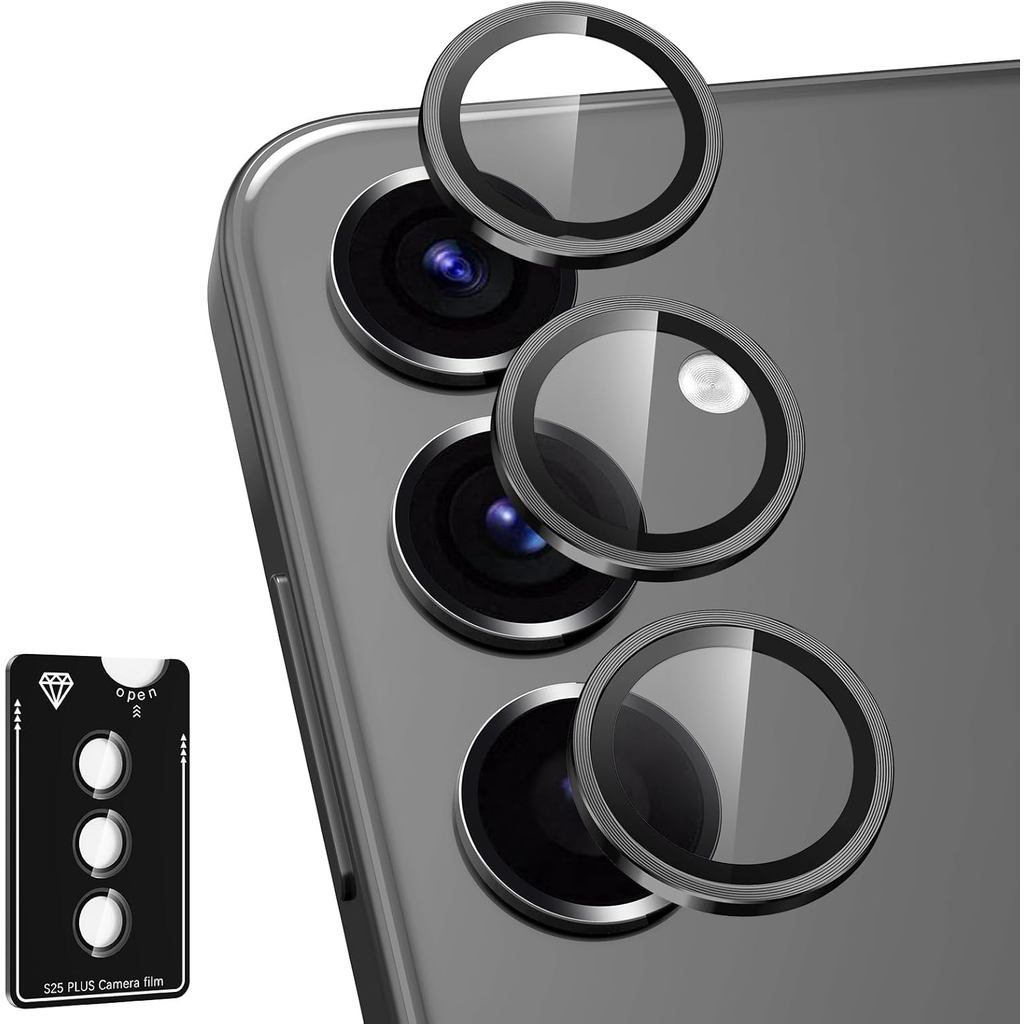 Protetor de Lente de Câmera para Samsung Galaxy S25 Plus, Capa de Lente de Vidro