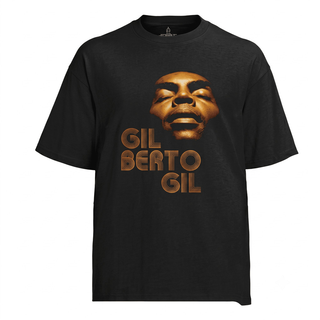 Camiseta Masculino Rosto Gilberto Gil Estampado Camisa 100% Algodão Feminino Plus Size Oversized Envio Rápido