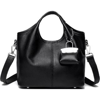 Bolsas Bucket de Couro Genuíno Makukke para Mulheres, Pequenas Bolsas de Mão Transversais com Alça de Ombro Ajustável EA