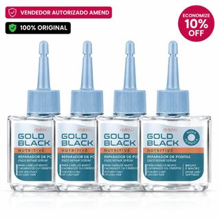 Kit 4 Óleo Reparador de Pontas Amend Gold Black Nutritivo 30ml