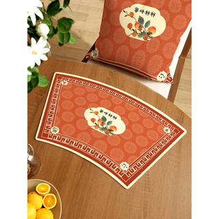 Novo estilo chinês Placemats em forma de leque porta-copos mesa doméstica almofadas de isolamento térmico Anti-escaldant