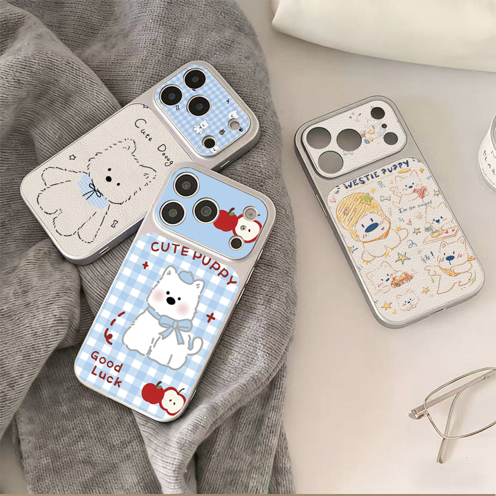 Bonito West Highland Filhote De Cachorro Shell Para Samsung Galaxy A07 A17 A27 A57 A37 A16 A06 A56 A36 A26 A15 A55 A35 A