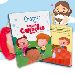 Livro Infantil Orações Para Pequenos Corações Bíblia Infantil (Maletinha) Orações Para Crianças Capa Almofadada Premium