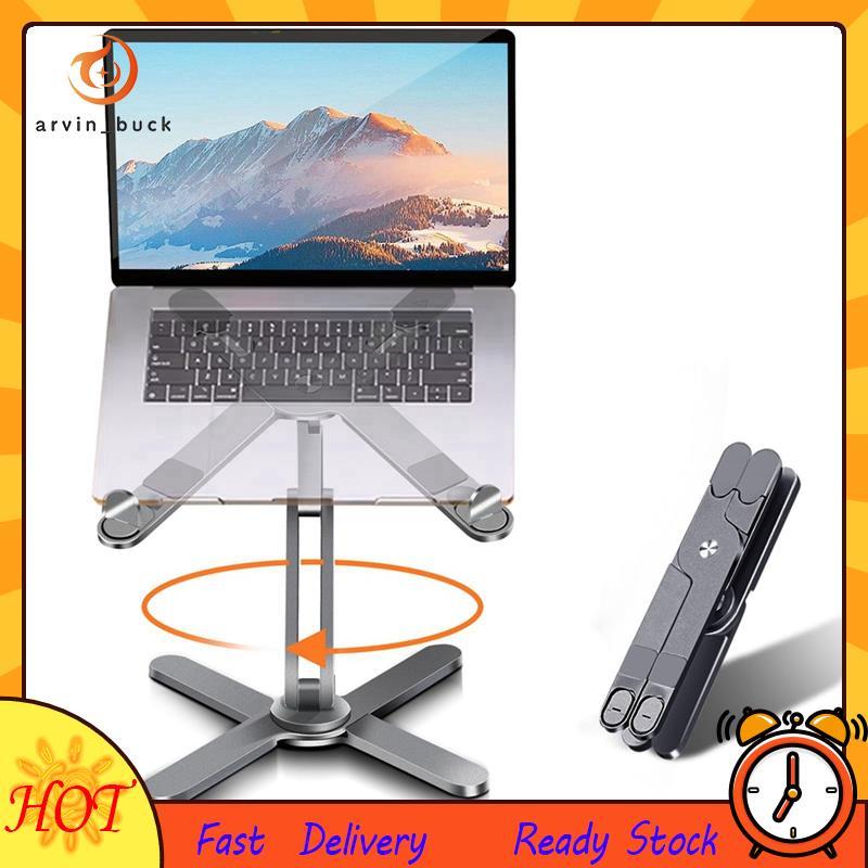 Suporte Giratório Para Laptop 360 Portátil Riser Ergonômico Computador Laptops Até 16 Polegadas Cinza