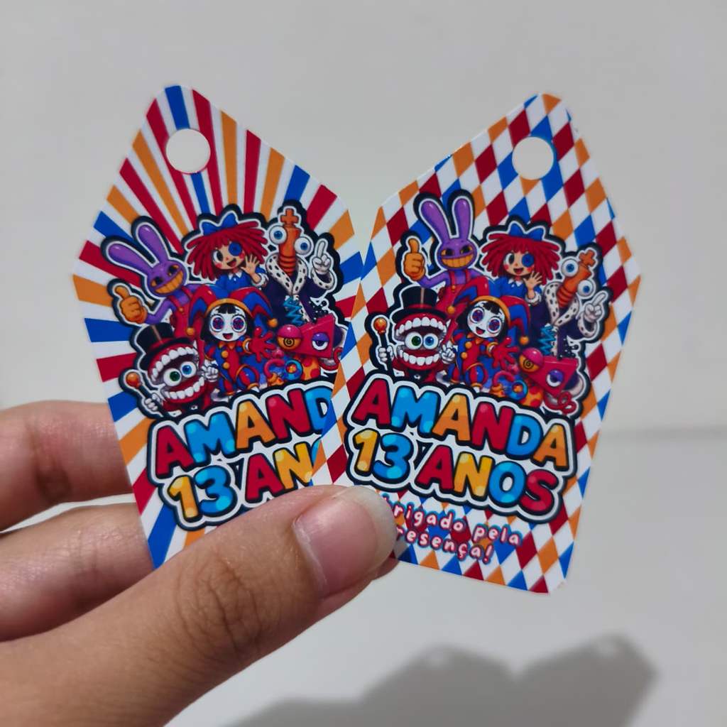 Tag/Etiqueta personalizada Circo Digital/Digital Circus festa de aniversário infantil lembrancinha agradecimento eventos