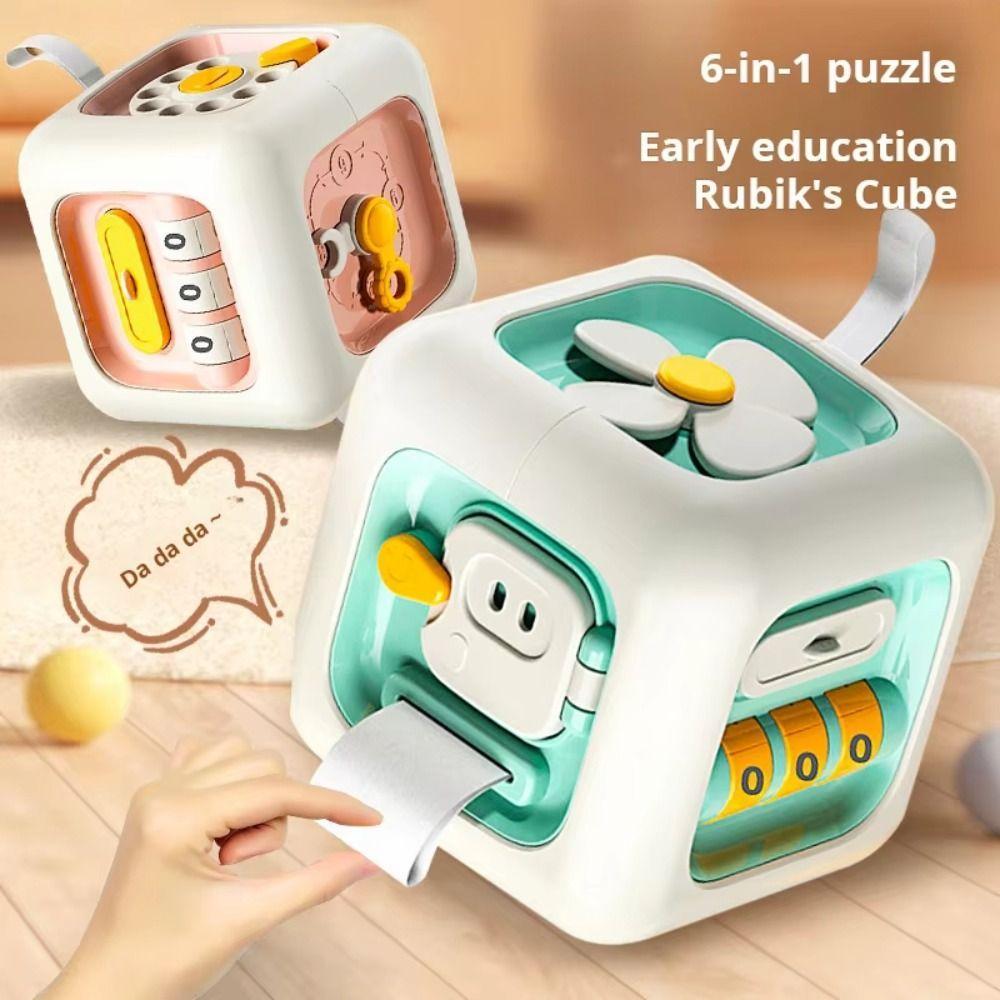 Brinquedos Educativos Montessori , Placa Ocupada Sensorial De Habilidades Práticas 6 Em 1 , Cubo Ocupado Multiuso De Bri