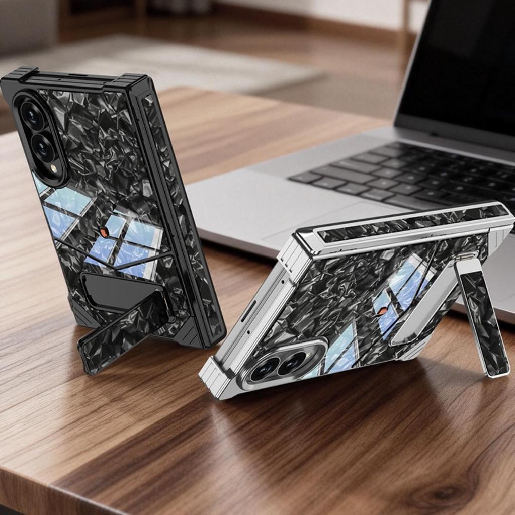 Capa De Pressão De Metal Sem Bordas Samsung Galaxy Z Fold 8 Proteção De Dobradiç
