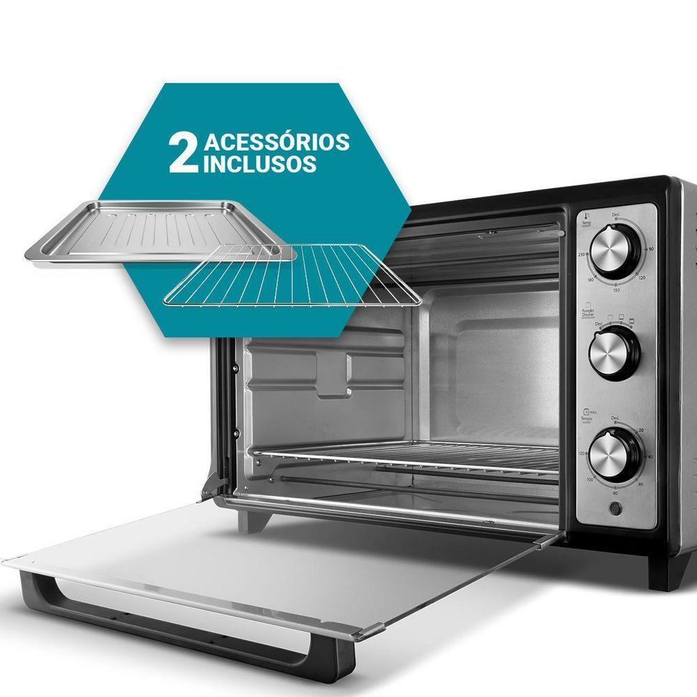 Forno Elétrico de Bancada Philco PFE60I 60L 1800W Multifunções Inox 220V — imagem 2 de 2