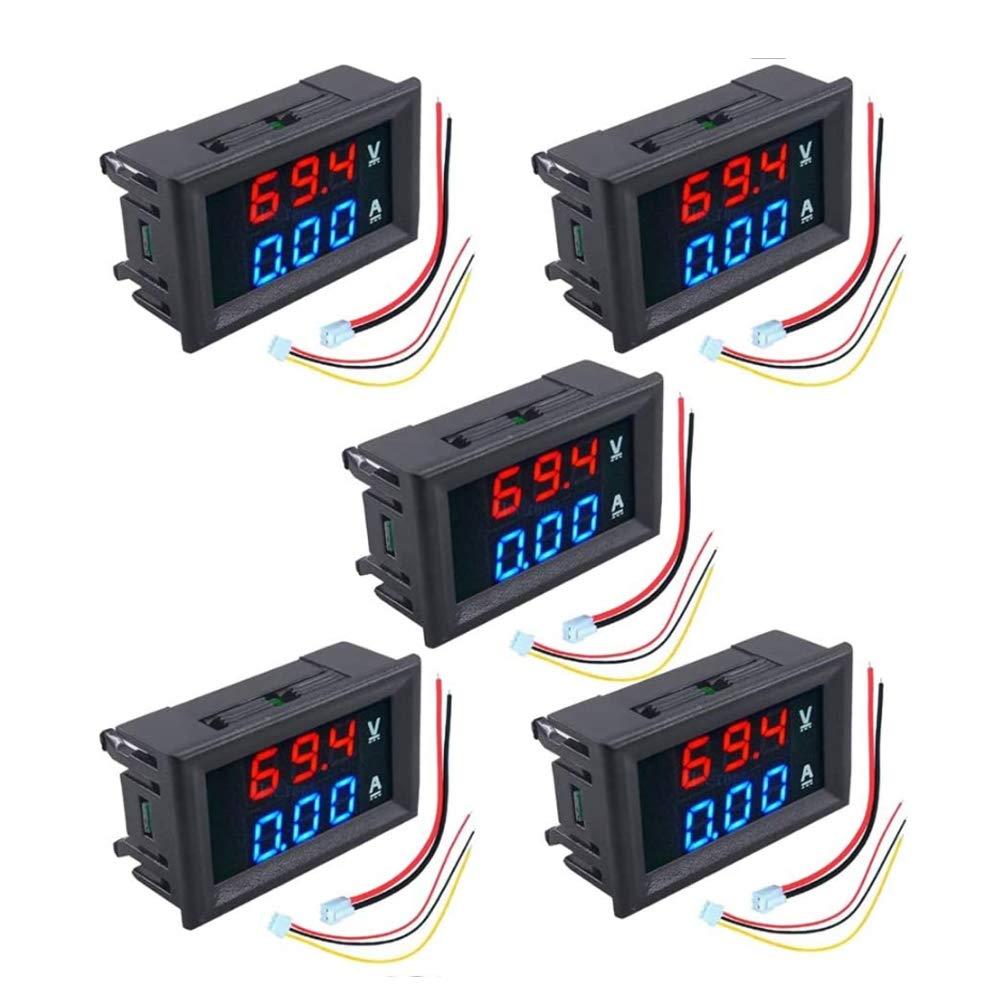 diymore 5PCS Medidor Digital de Voltagem e Corrente 0,28" Voltímetro Amperímetro DC 100V 10A à Prova d'Água com Display 