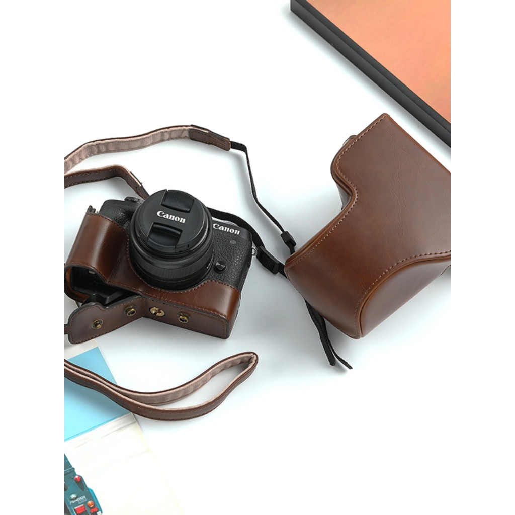 Bolsa para câmera Canon Micro Single R50 R10 M6 Segunda geração M100 M50 M200 200D Capa protetora de couro de segunda ge