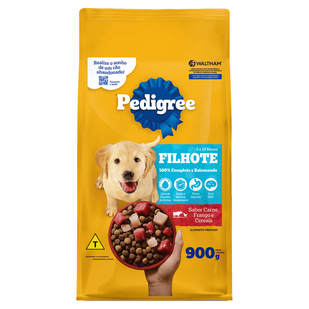 Pedigree Filhote Carne, Frango e Cereais Ração