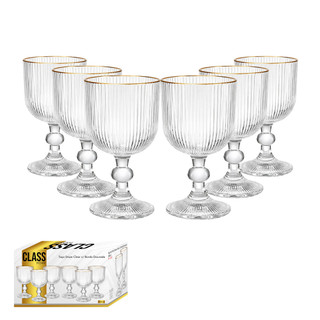 Conjunto 6 Taças de Vidro Stripe Clear - 280ml Class Home