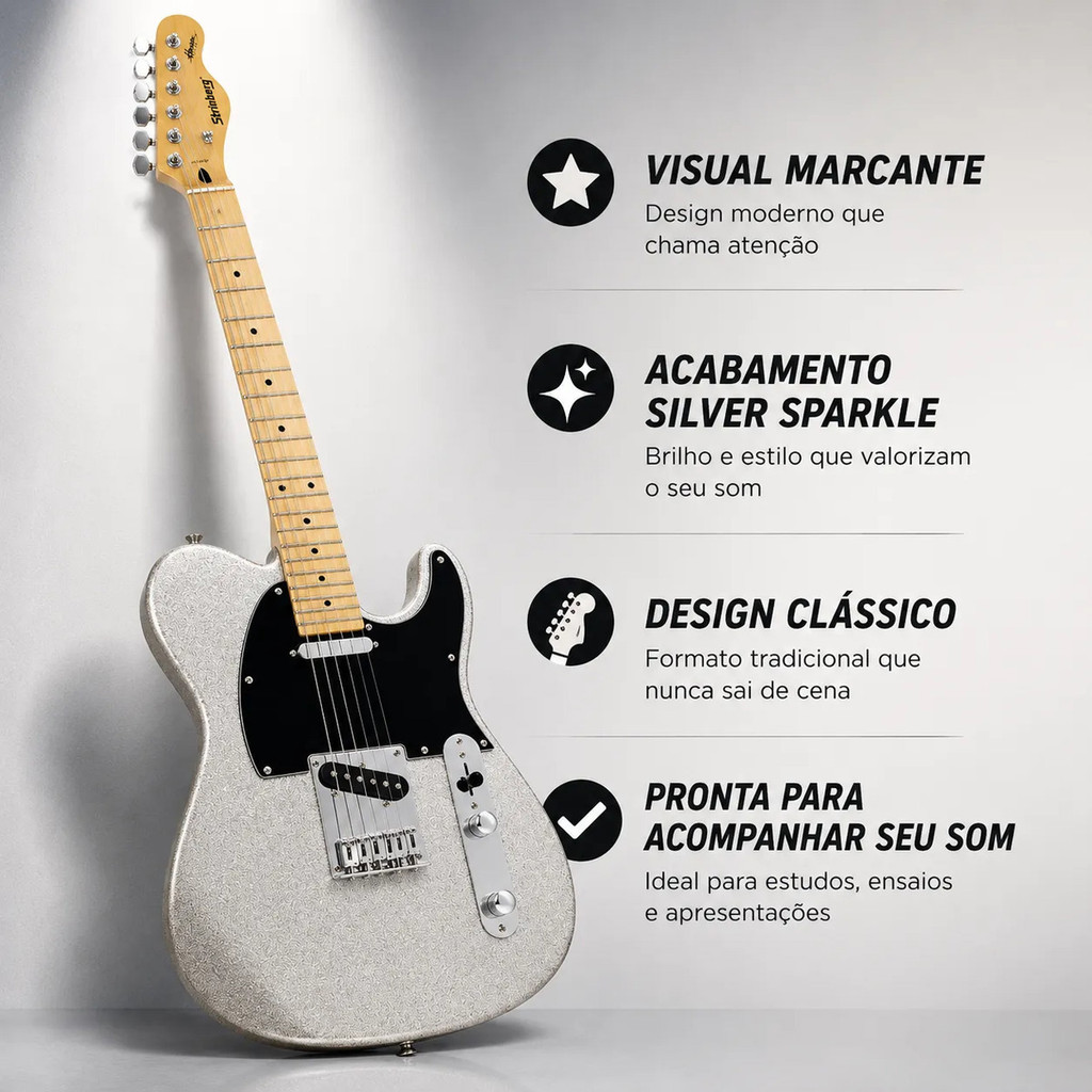 Guitarra Elétrica Strinberg Horizon H200 Svs Silver Sparkle — imagem 2 de 2