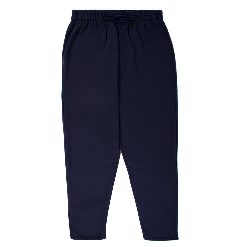 Calça Unissex Desayner Moletom Plus Size Marinho