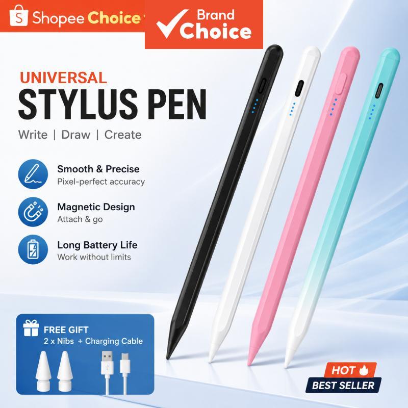 Caneta Universal Capacitiva Touch Stylus Pencil para iPad, Android, Telefone, Tablet, Desenho, Alta Precisão e Suavidade