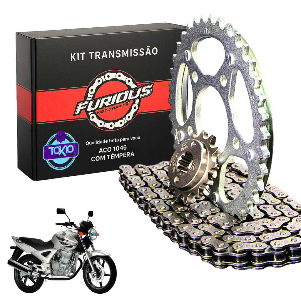 KIT RELAÇÃO TWISTER CBX 250 2001 A 2008 TRANSMISSÃO