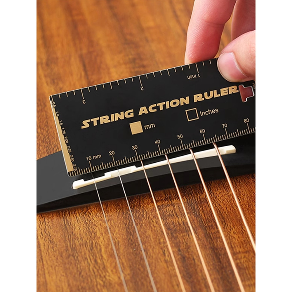 Prefox distância da corda Folk clássica guitarra elétrica baixo medição corda pinça de Metal Piano porca corda medição d