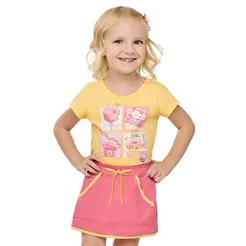 Conjunto Infantil Menina Docinhos Elian Amarelo