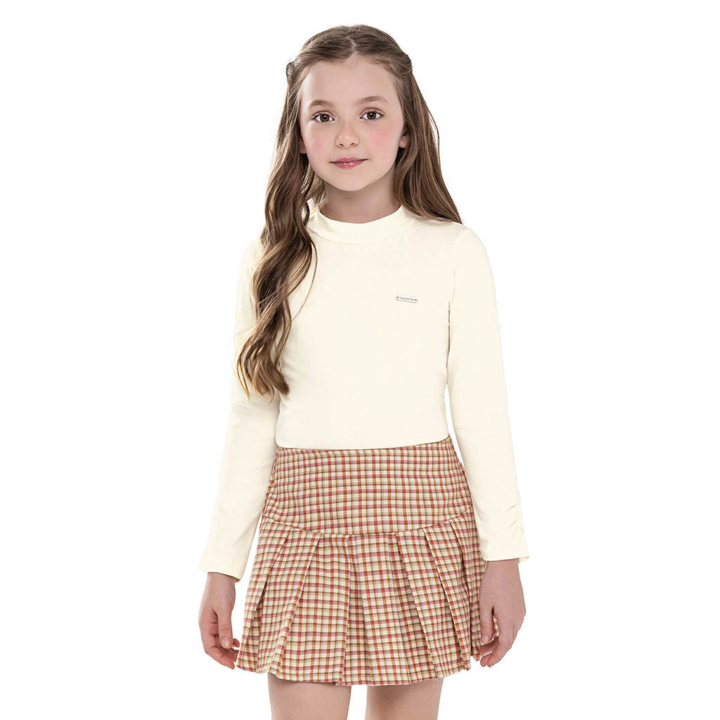 Conjunto Infantil Menina Flanela Colorittá Bege