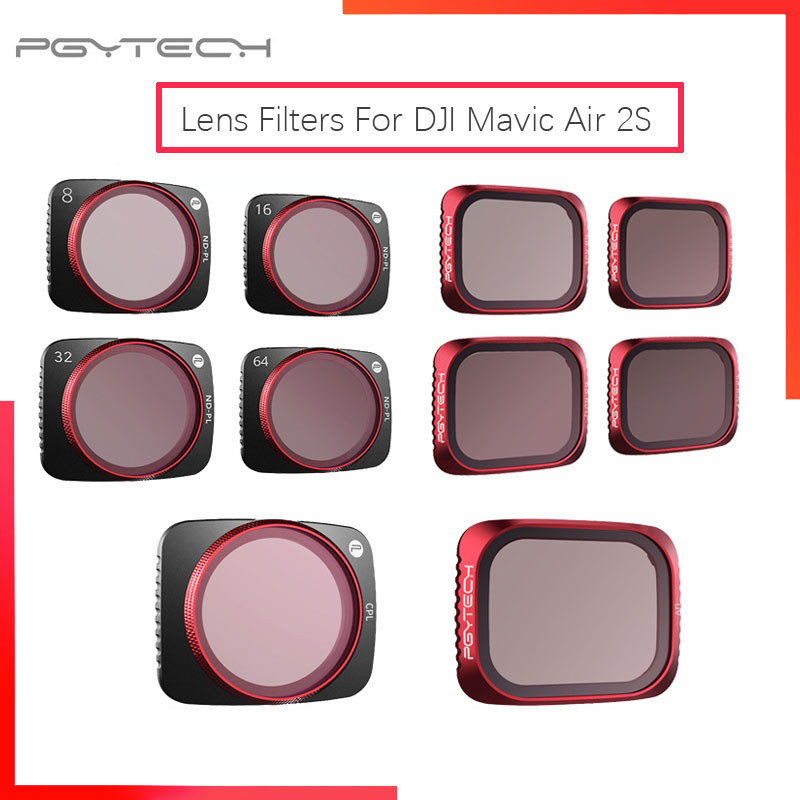 PGYTECH Para DJI Mavic Air 2S CPL/UV/ND8 16 32 64PL/VND Conjunto De Filtros De Lente Kit De Filtro Profissional Air2S