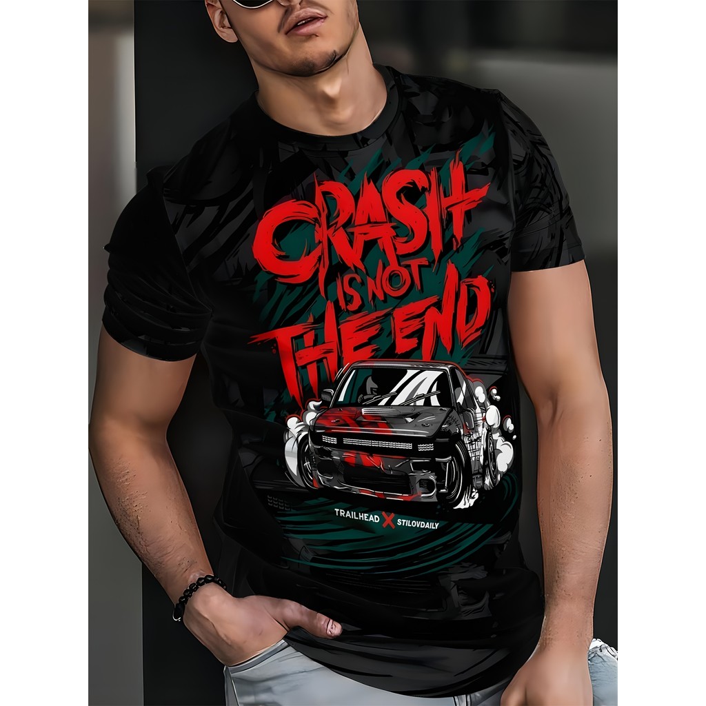 Alai Selection 3D Impressão Digital Padrão de Poliéster Esportes Masculinos Ao Ar Livre Fitness Lazer Camiseta Masculina