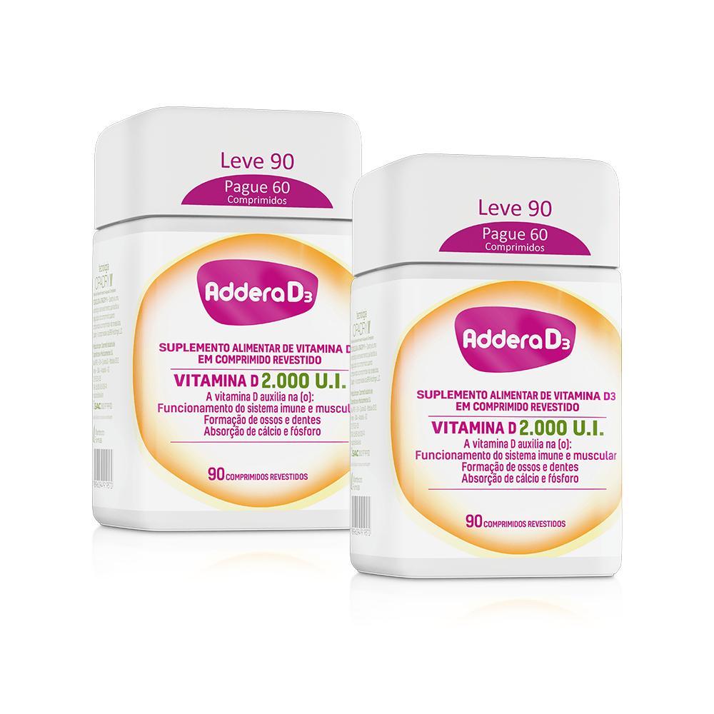 Kit 2 Vitaminas D Addera D3 2000UI - 90 Comprimidos