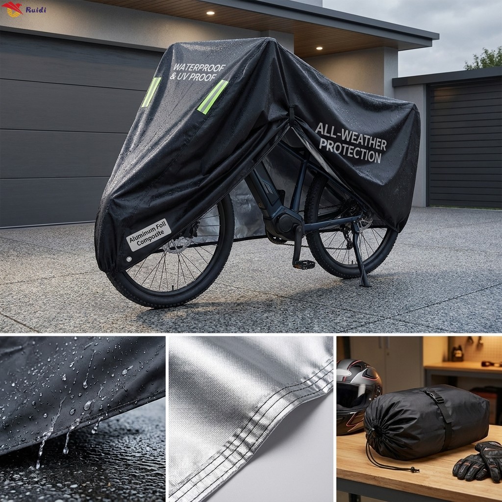 Capa Impermeável Para Motocicleta UV Sol Chuva Proteção Contra Vento Bicicleta Scooter Elétrico Ao Ar Livre