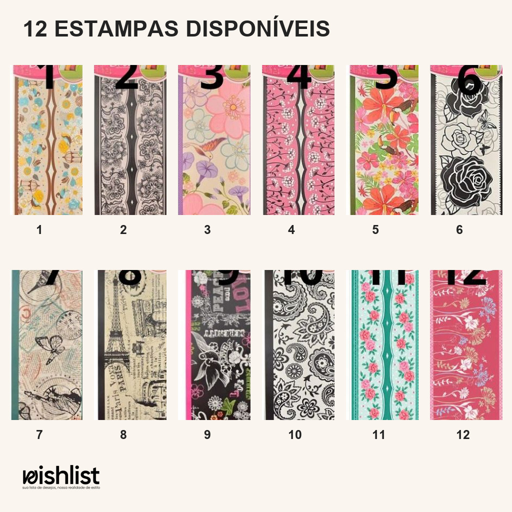 Faixa Adesiva Decorativa Papel de Parede 140x15cm 12 Estampas