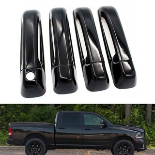 Para 2020-2024 Ram 2500 3500 Preto Brilhante 4 Maçanetas De Porta Cobre Sobreposição