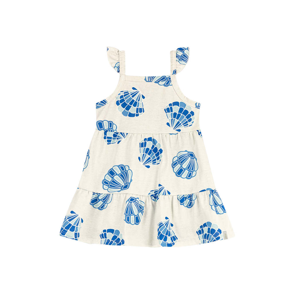Vestido Infantil Menina Conchinhas Elian Bege — imagem 2 de 2