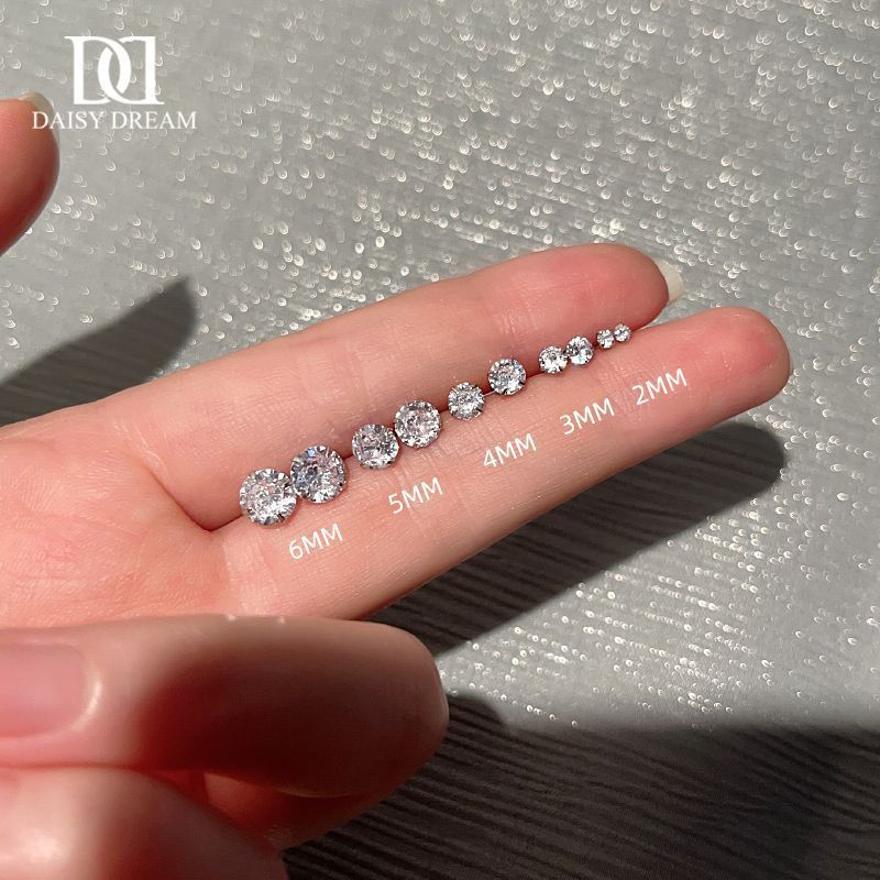 Brincos Brincos de orelha Brincos de orelha DAISY DREAM999 Brincos de diamante de prata esterlina femininos Super piscan