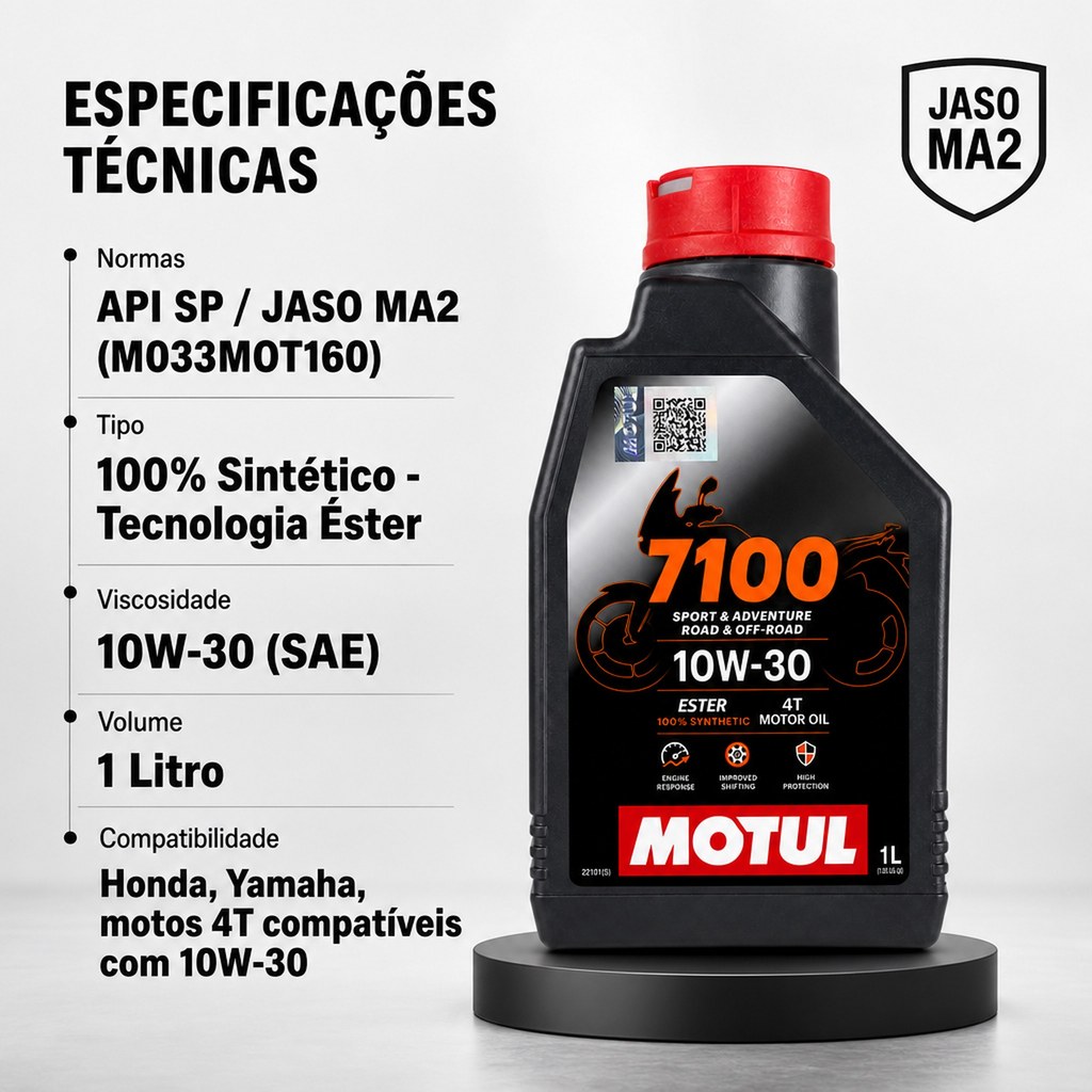 Óleo Para Motor De Moto Motul 7100 10w-30 4t 1l · foto 2