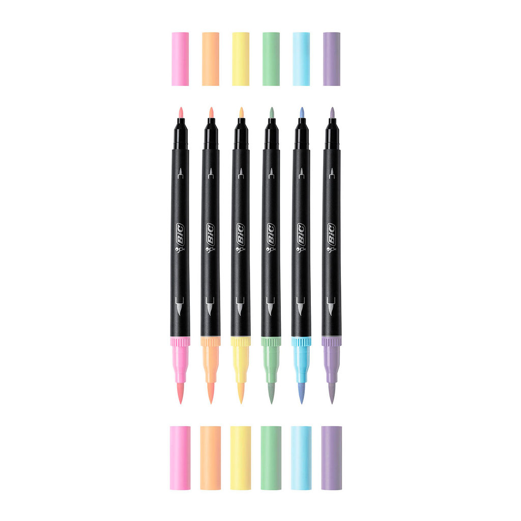 Caneta hidrográfica Intensity Dual Tip Pastel com 6 unidades Bic · foto 2