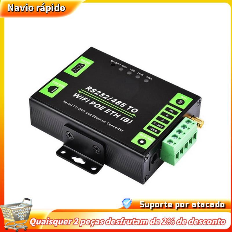 Servidor Serial De Grau Industrial RS232/485 Para WiFi E Ethernet Modbus Gateway , Porta De Rede POE MQTT