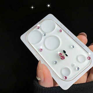 Bonito 3D Rosa Vermelho Cereja Strass Decoração Protetor De Lente De Câmera Para iPhone 17 18 Pro Max Vidro Protetora